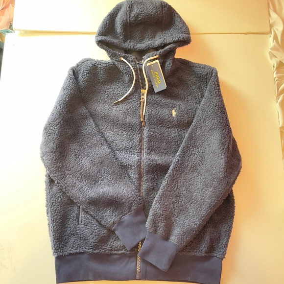 Polo Ralph Lauren Retro Pile Sherpa Fleece Hooded Jacket Large - Picture 7 of 12